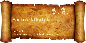 Vasina Nikolett névjegykártya